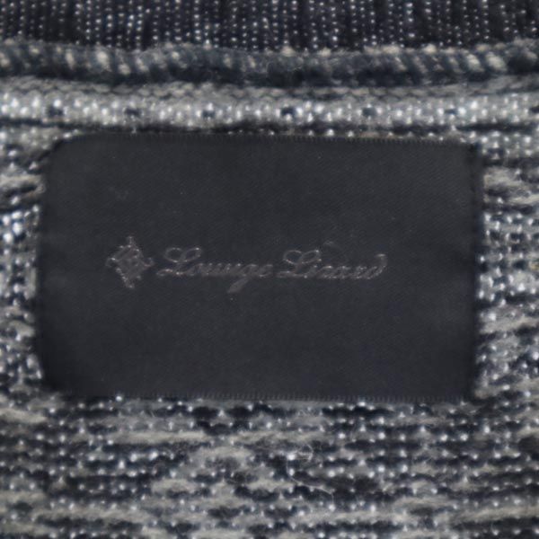 LOUNGE LIZARD ラウンジリザード 日本製 ウール 総柄 長袖 Vネック ニット 2 グレー系 セーター メンズ