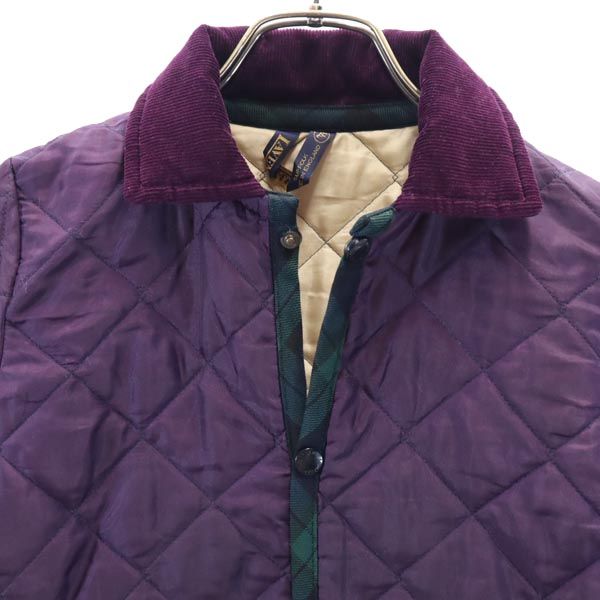 LAVENHAM ラベンハム ロゴ刺繍 キルティングジャケット AGE8 紫 キッズ