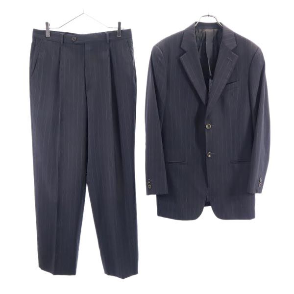 ARMANI アルマーニ イタリア製 ストライプ柄 スーツ 上下 セットアップ グレー系 テーラードジャケット メンズ