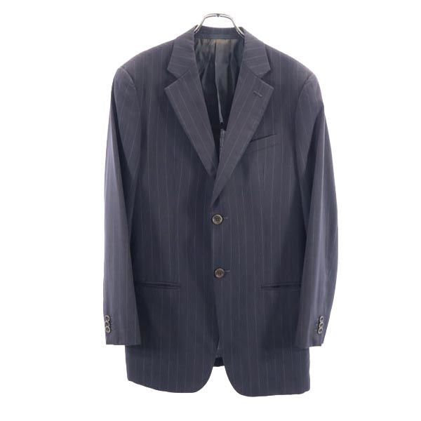 ARMANI アルマーニ イタリア製 ストライプ柄 スーツ 上下 セットアップ グレー系 テーラードジャケット メンズ