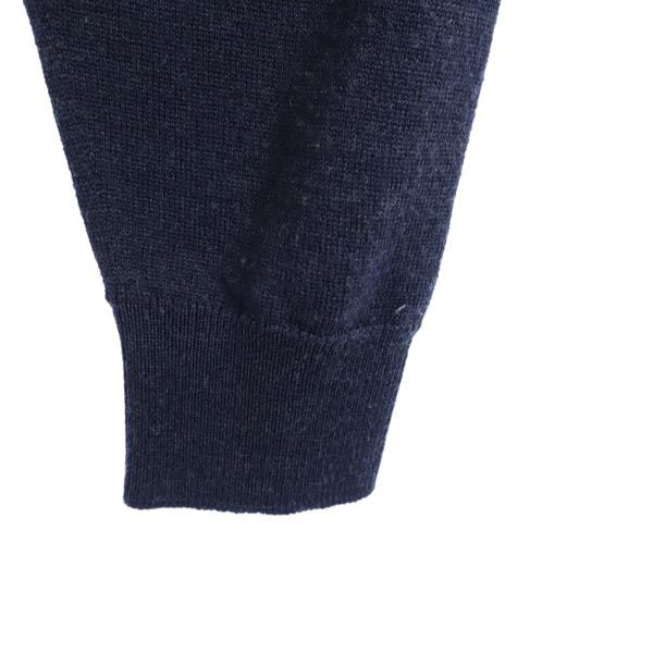 JOHN SMEDLEY ジョンスメドレー 英国製 ウール 長袖 セーター S ネイビー系 ニット レディース