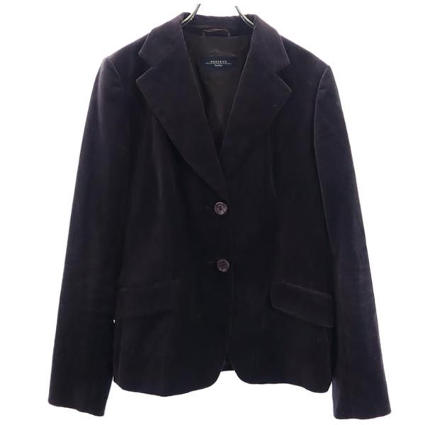 MAX MARA WEEKEND マックスマーラ ウイークエンド テーラードジャケット 44 ブラウン ベロア調 レディース