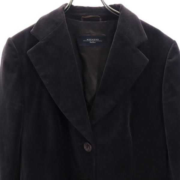 MAX MARA WEEKEND マックスマーラ ウイークエンド テーラードジャケット 44 ブラウン ベロア調 レディース