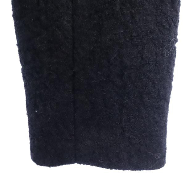 ARMANI アルマーニ イタリア製 ノーカラー ウールジャケット 44 ブラック レディース