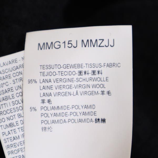 ARMANI アルマーニ イタリア製 ノーカラー ウールジャケット 44 ブラック レディース