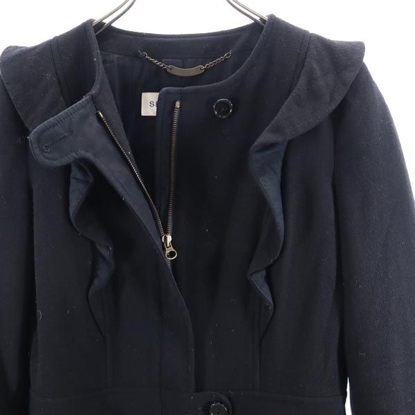 SEE BY CHLOE シーバイクロエ ノーカラーコート 40 黒 レディース