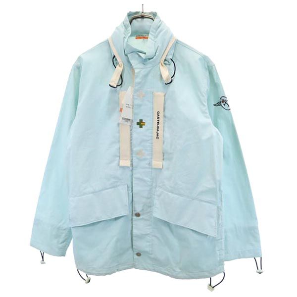 JC de CASTELBAJAC カステルバジャック リネンブレンド バックプリント ジップジャケット 2 ブルー系 メンズ