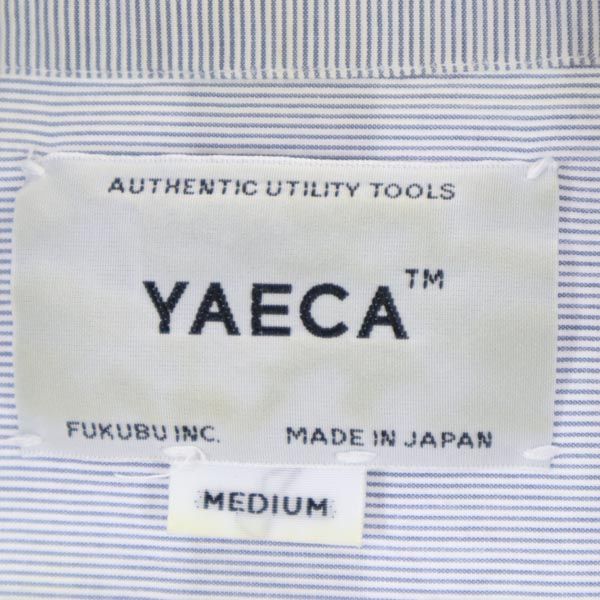 ヤエカ 日本製 ストライプ 長袖 チュニック M グレー系 YAECA シャツ レディース