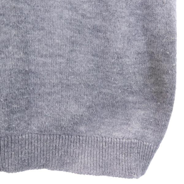 JOHN SMEDLEY ジョンスメドレー 英国製 長袖 Vネック セーター S グレー系 薄手 ニット レディース