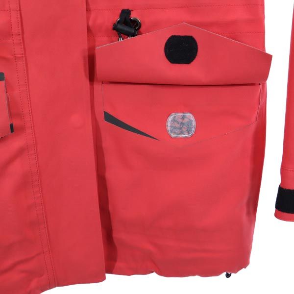 adidas アディダス マウンテンパーカー XS 赤 ブロックテックパーカー レディース