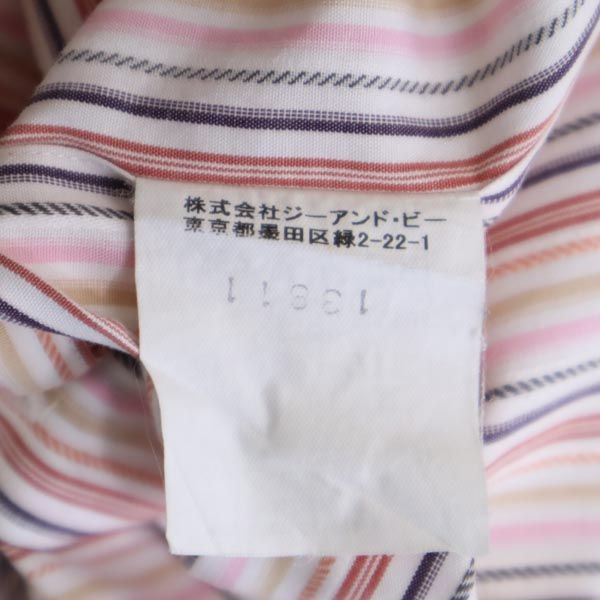 LANVIN ランバン 日本製 ストライプ 長袖 ボタンダウンシャツ ピンク系 メンズ