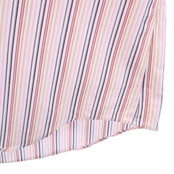 LANVIN ランバン 日本製 ストライプ 長袖 ボタンダウンシャツ ピンク系 メンズ