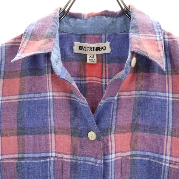 RIVET＆THREAD チェック柄 長袖 シャツ XS レッド系 RIVET＆THREAD レディース