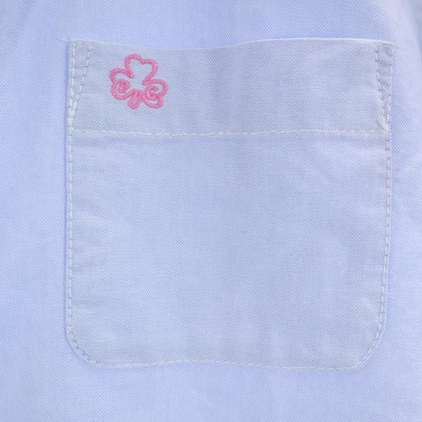 PEARLY GATES パーリーゲイツ 日本製 ゴルフ 長袖 ボタンダウンシャツ 2 ブルー系 レディース