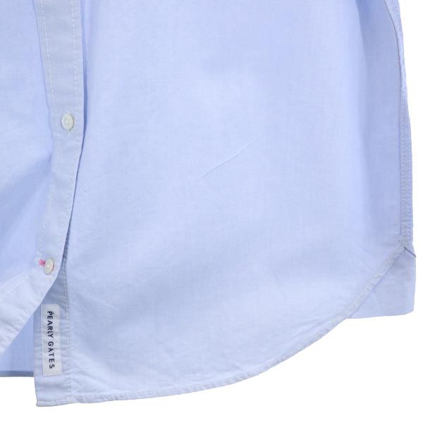 PEARLY GATES パーリーゲイツ 日本製 ゴルフ 長袖 ボタンダウンシャツ 2 ブルー系 レディース