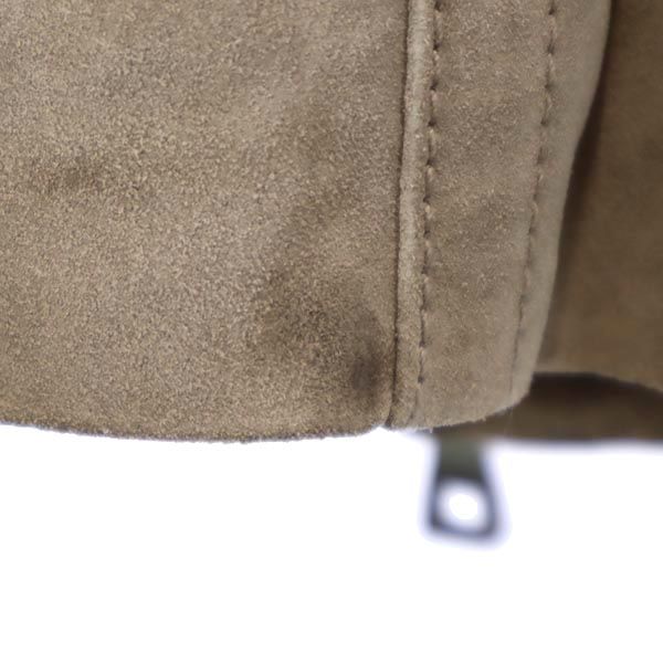 COACH コーチ 牛革 スエード レザージャケット XS ベージュ系 収納カバー付き 本皮 レディース