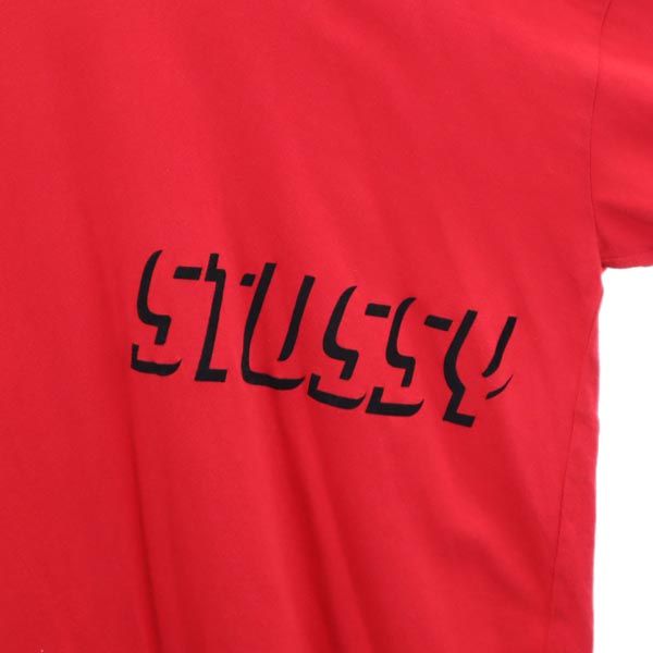 STUSSY ステューシー 日本製 半袖 Tシャツ S レッド系 オーバーサイズ ロンT メンズ