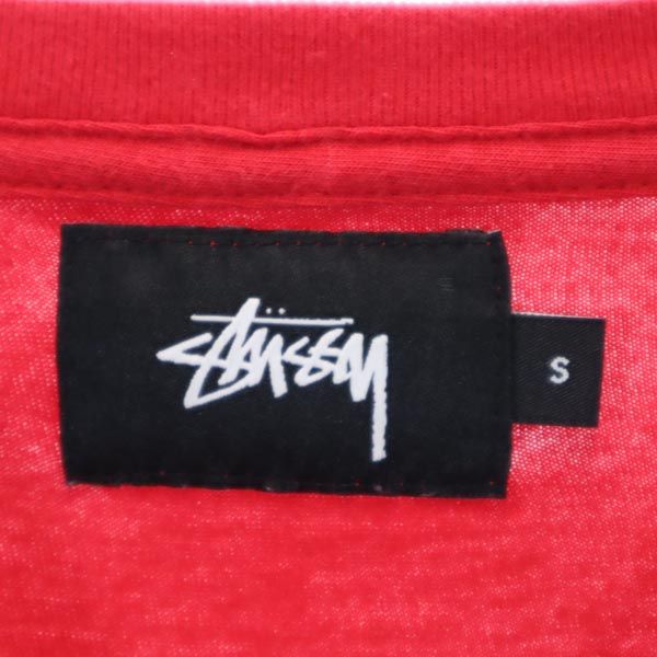 STUSSY ステューシー 日本製 半袖 Tシャツ S レッド系 オーバーサイズ ロンT メンズ