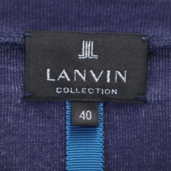 LANVIN ランバン 日本製 長袖 切替デザイン Tシャツ 40 ネイビー ロンT メンズ