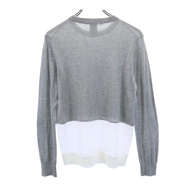 MARC BY MARC JACOBS マークバイマークジェイコブス 長袖 コットン ニット S グレー系 メッシュ切替 セーター レディース