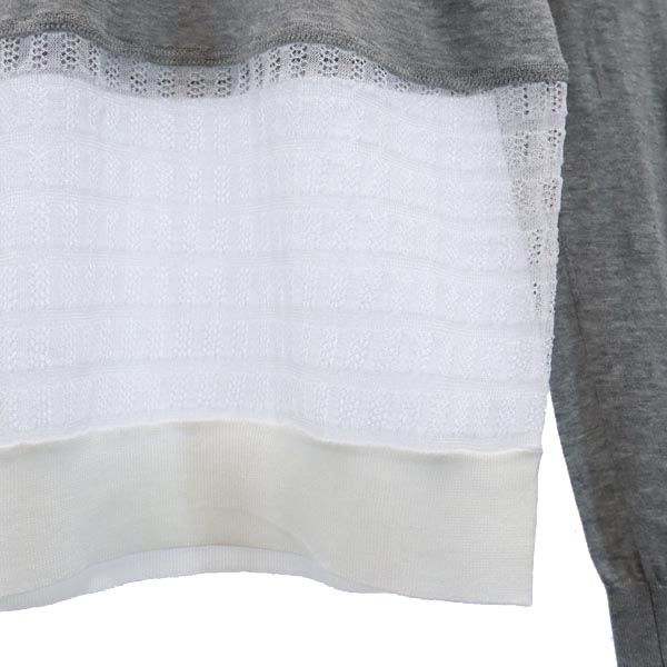 MARC BY MARC JACOBS マークバイマークジェイコブス 長袖 コットン ニット S グレー系 メッシュ切替 セーター レディース