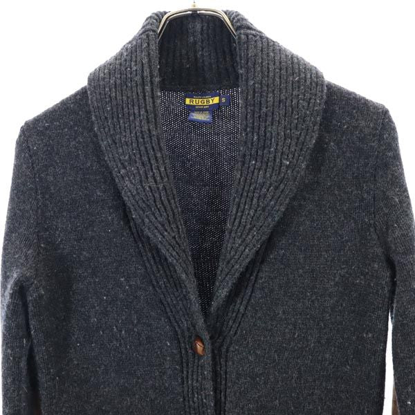 RALPH LAUREN RUGBY ラルフローレン ラグビー ウール ショールカラー ニット カーディガン S グレー系 レディース