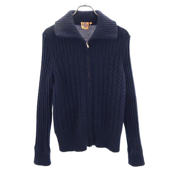 Tory Burch トリーバーチ ウールブレンド ニットジャケット S ネイビー系 メンズ