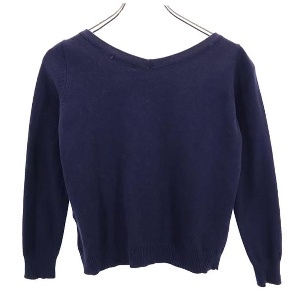 BLUE LABEL CRESTBRIDGE ブルーレーベルクレストブリッジ 三陽商会 コットンブレンド 長袖 ニット 36 ネイビー系 レディース