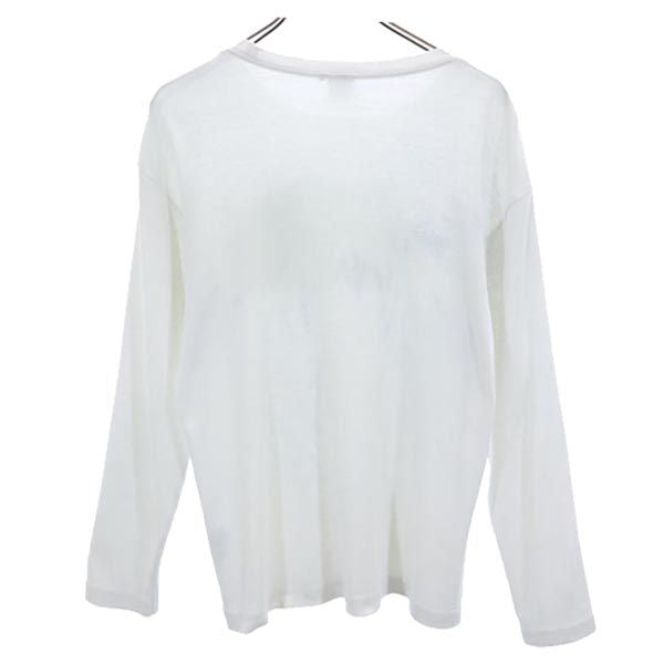 THE NORTH FACE ノースフェイス 日本製  NT37741 ロゴプリント 長袖 Tシャツ M ホワイト系 アウトドア ロンT メンズ