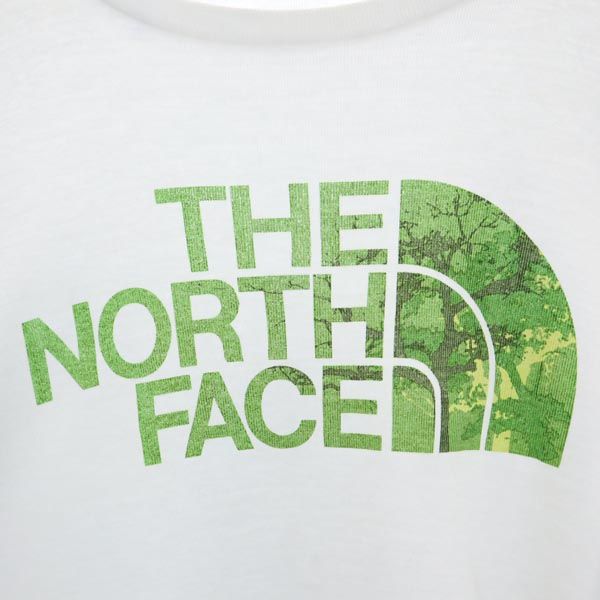 THE NORTH FACE ノースフェイス 日本製 NT37741 ロゴプリント 長袖 Tシャツ M ホワイト系 アウトドア ロンT メンズ