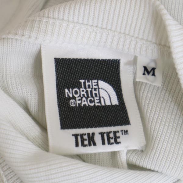 THE NORTH FACE ノースフェイス 日本製 NT37741 ロゴプリント 長袖 Tシャツ M ホワイト系 アウトドア ロンT メンズ