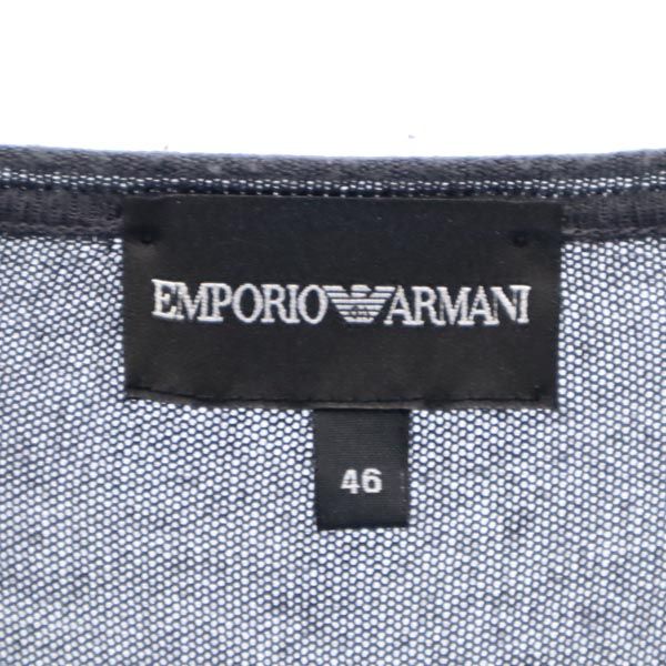 Emporio Armani エンポリオアルマーニ ワンポイント 刺繍 長袖 Vネック セーター 46 グレー ニット メンズ