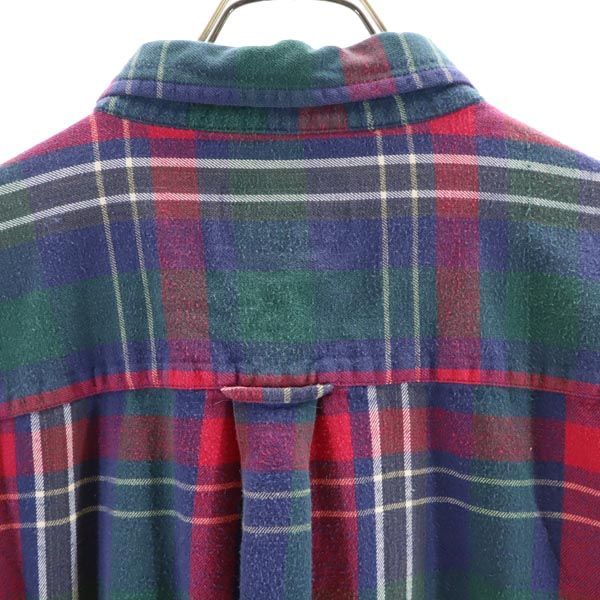 Preswick＆Moore チェック柄 長袖 ボタンダウンシャツ XXL レッド系 Preswick＆Moore ビッグサイズ メンズ