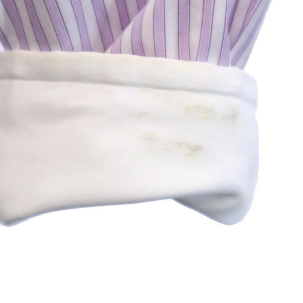 Paul Smith ポールスミス 日本製 ストライプ柄 長袖 シャツ M 白×紫 メンズ