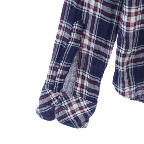 marka マーカ 日本製 チェック柄 長袖 シャツ 1 ネイビー系 メンズ