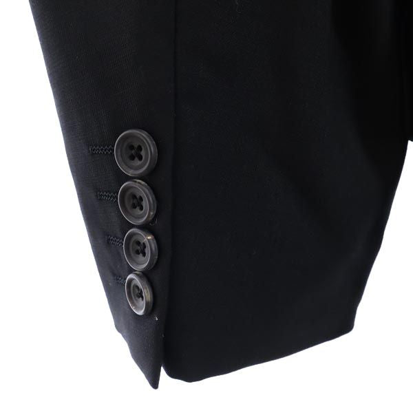 Aquascutum アクアスキュータム 日本製 ダブル 長袖 テーラードジャケット AB5 ブラック メンズ