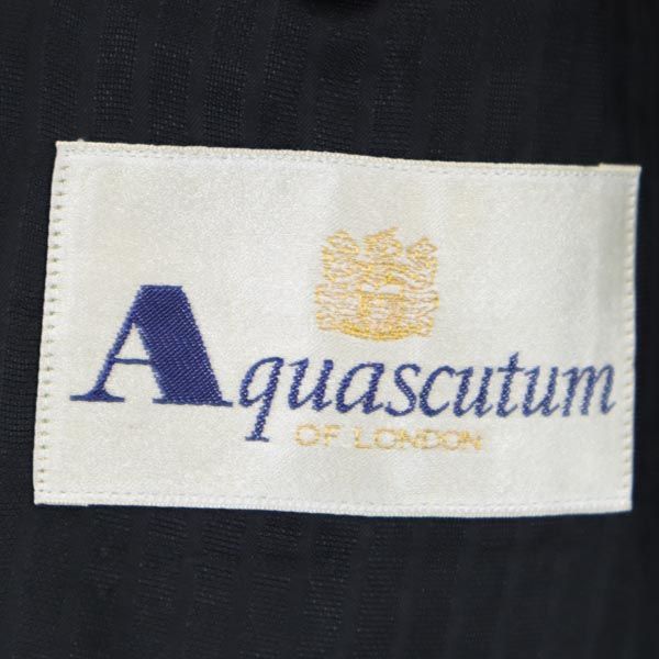 Aquascutum アクアスキュータム 日本製 ダブル 長袖 テーラードジャケット AB5 ブラック メンズ