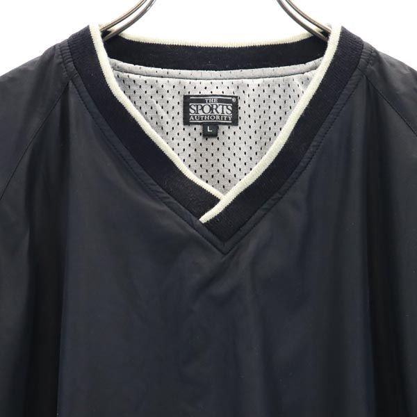 ザスポーツオーソリティ プルオーバー ジャケット L ブラック THE SPORTS AUTHORITY ゴルフ 裏メッシュ Vネック メンズ