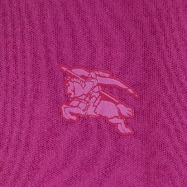 BURBERRY バーバリー ロゴ刺繍 ゴルフ 長袖 ハーフジップ トレーナー S ピンク系 メンズ