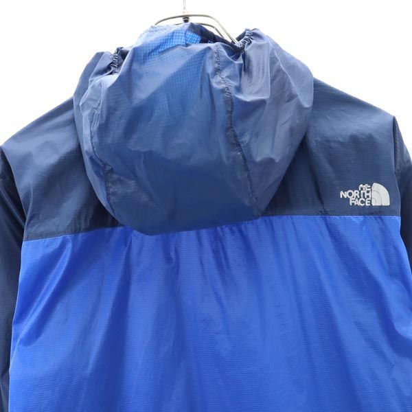 THE NORTH FACE ノースフェイス フード付 ナイロンジャケット L 青×紺 アウトドア コンパクト ウインドシェル メンズ