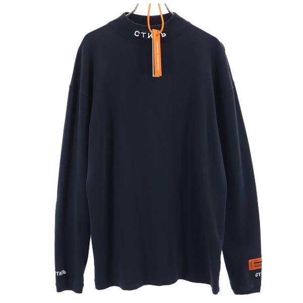 HERON PRESTON ヘロンプレストン 未使用 ロゴ刺繍 長袖 Tシャツ XXS ブラック ロンT メンズ