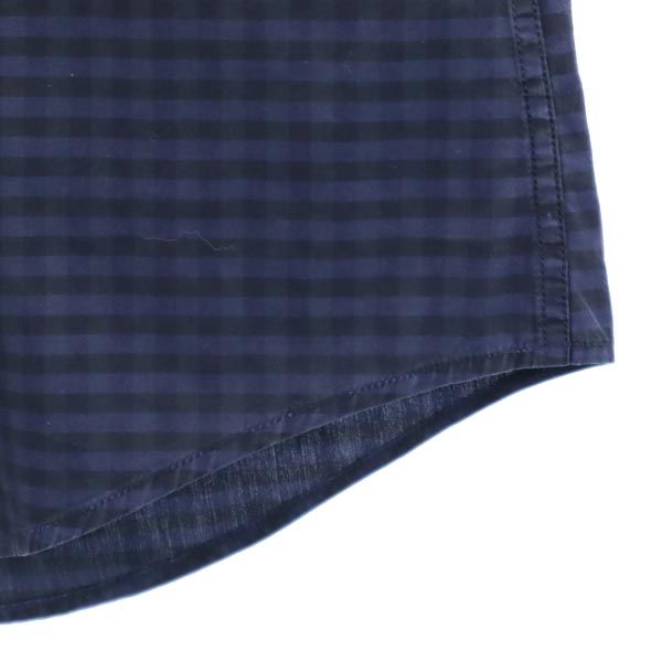 DOLCE&GABBANA ドルチェアンドガッバーナ チェック柄 長袖 シャツ 40 15 1／4 ネイビー×ブラック メンズ