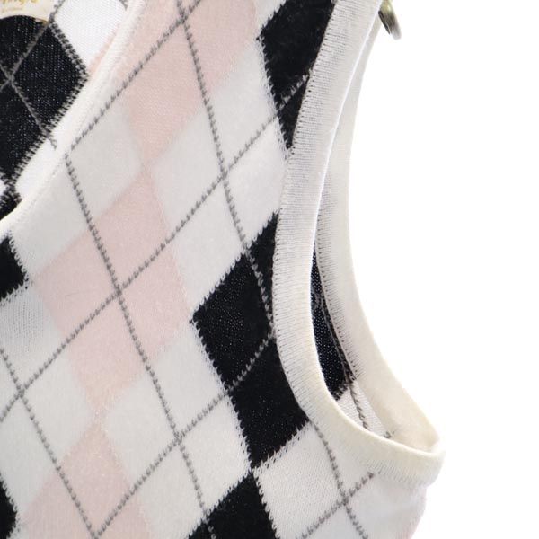 Pringle プリングル アーガイル ニットベスト S 白系 レディース