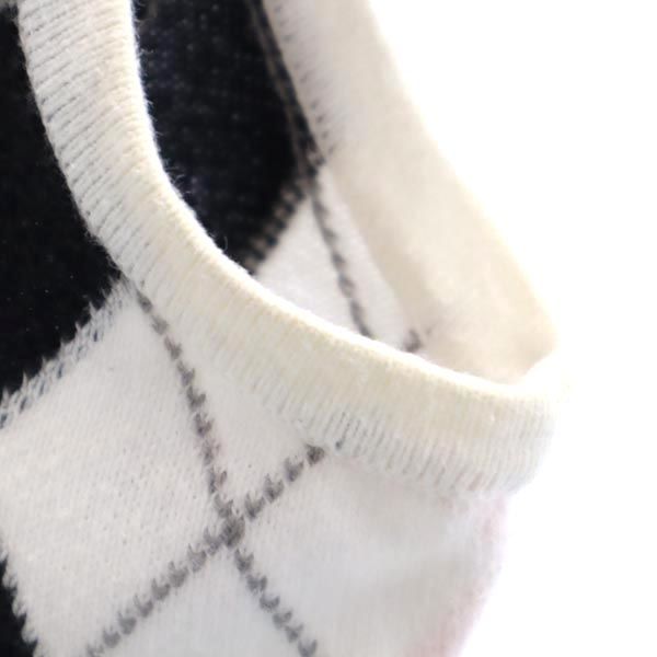 Pringle プリングル アーガイル ニットベスト S 白系 レディース