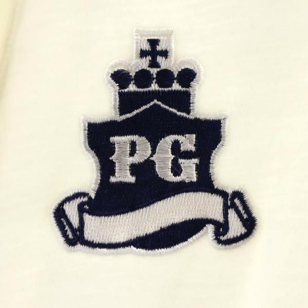 PEARLY GATES パーリーゲイツ 日本製 ロゴ刺繍 ゴルフ 長袖 ハーフジップ トレーナー 6 ホワイト系 メンズ