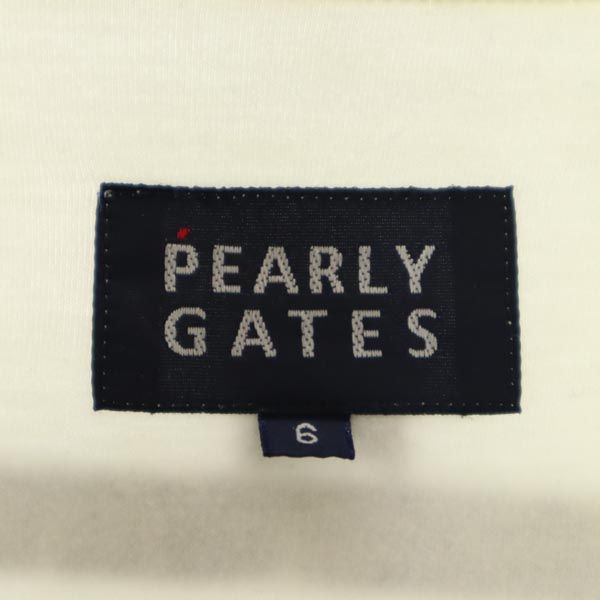 PEARLY GATES パーリーゲイツ 日本製 ロゴ刺繍 ゴルフ 長袖 ハーフジップ トレーナー 6 ホワイト系 メンズ