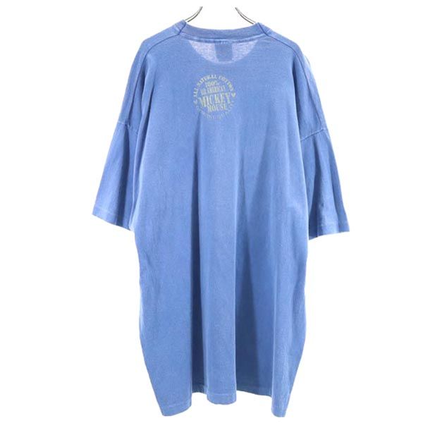 OLD オールド 90s ミッキーマウスプリント 半袖 Tシャツ ONE ブルー系 メンズ