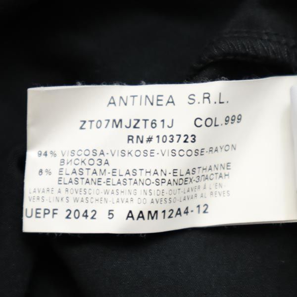 ARMANI アルマーニ イタリア製 長袖 Tシャツ 40 ブラック ロンT スキッパーカラー レディース