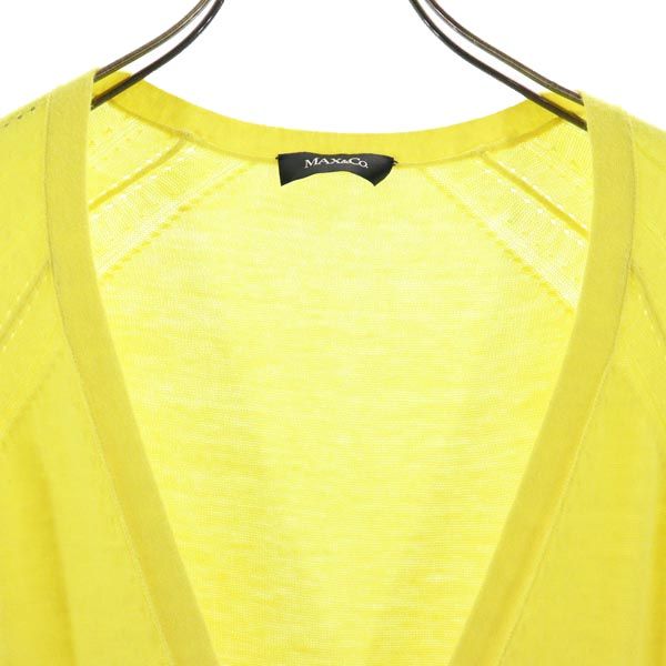 MAX&CO マックスアンドコー 長袖 Vネック カーディガン イエロー レディース