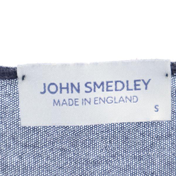 ジョンスメドレー 英国製 長袖 ニット カーディガン S ネイビー系 JOHN SMEDLEY レディース